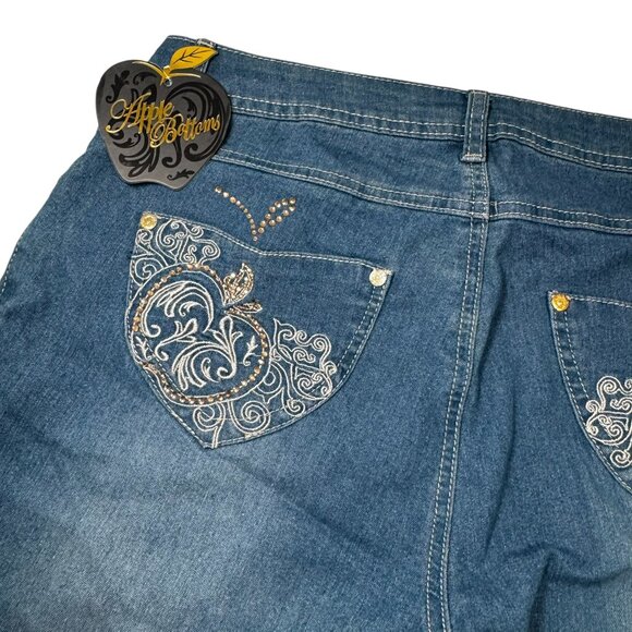NWT Apple Bottoms Jeans Size‎ 9/10 Skinny Leg Crystal Pockets Vintage  Y2K - Picture 10 of 11